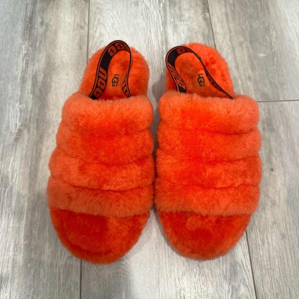 UGG Vibrant Orange “Fluff Yeah” Slippers